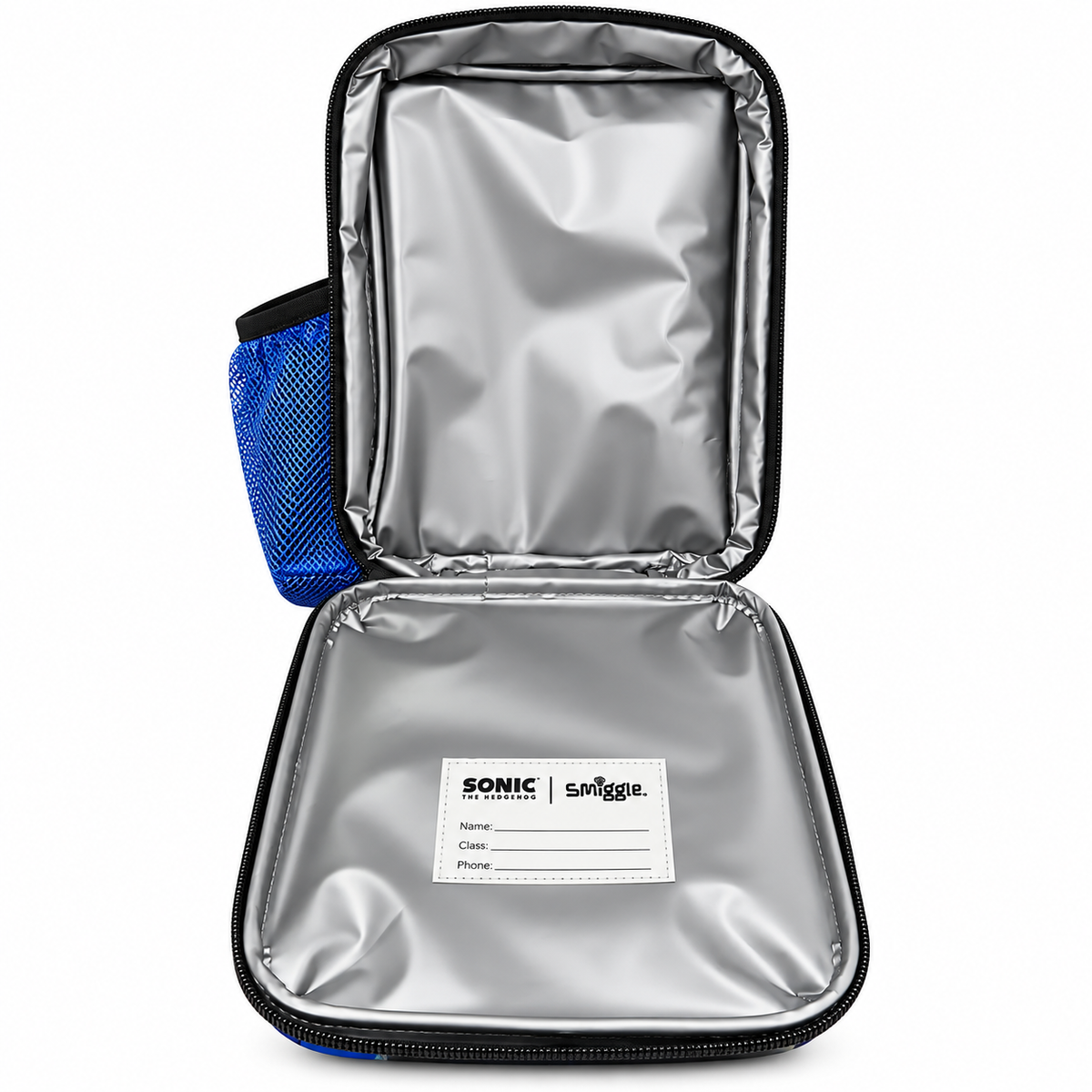 Smiggle Sonic The Hedgehog Hardtop Lunch Bag for Kids – Insulated School Lunch Box with Bottle Pocket & Carry Handle – Blue