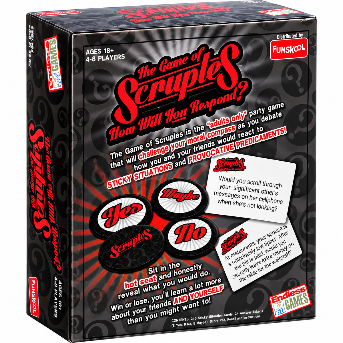 Funskool Endless Games Scruples Adult Party & Fun Board Game – Moral Dilemma Question, Conversation & Response Card Game for Friends, Family & Groups, 4–8 Players, Ages 18 Years & Above