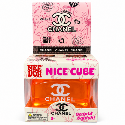 Chanel Nice Cube Squishy Toy for Kids – Soft Squeeze Sensory Stress Relief Fidget Cube, Slow-Rising Squishy Stress Ball Toy for Relaxation, Hand Exercise & Gifting, Orange, 3+ Years
