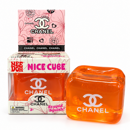Chanel Nice Cube Squishy Toy for Kids – Soft Squeeze Sensory Stress Relief Fidget Cube, Slow-Rising Squishy Stress Ball Toy for Relaxation, Hand Exercise & Gifting, Orange, 3+ Years