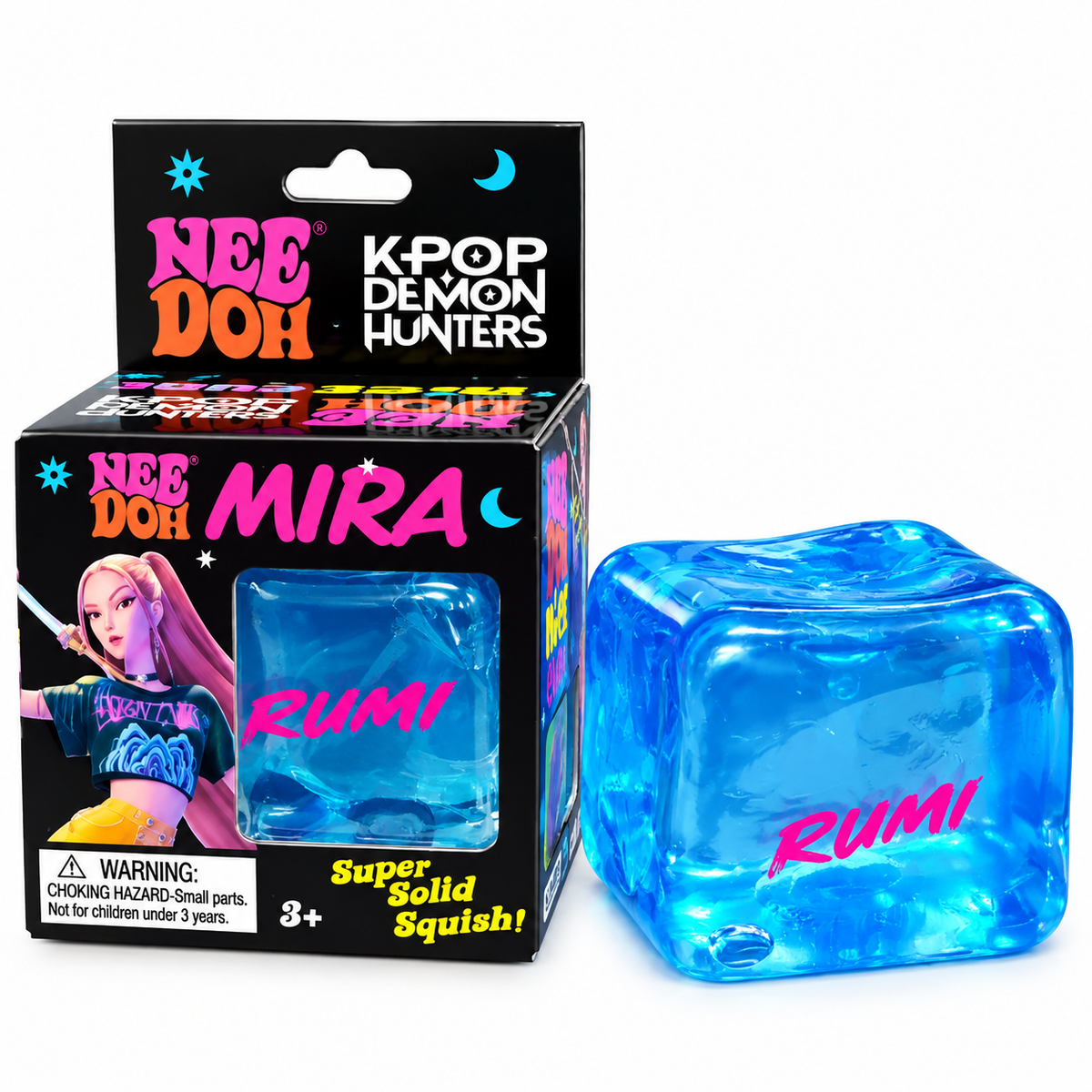 K-Pop Demon Hunters NeeDoh Nice Cube Squishy Toy – Super Solid Sensory Stress Relief Fidget Toy for Kids & Collectors, Assorted Character & Colour – 1 Random Pcs