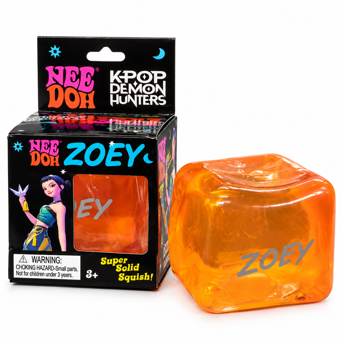 K-Pop Demon Hunters NeeDoh Nice Cube Squishy Toy – Super Solid Sensory Stress Relief Fidget Toy for Kids & Collectors, Assorted Character & Colour – 1 Random Pcs