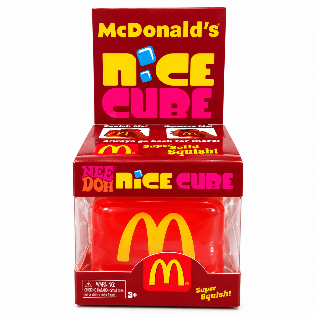 McDonald’s NeeDoh Nice Cube Super Solid Squishy Toy – Soft Squeeze Sensory Fidget Cube, Stress Relief & Satisfying Squish Toy with Iconic Golden Arches Design for Kids & Adults, Ages 3+