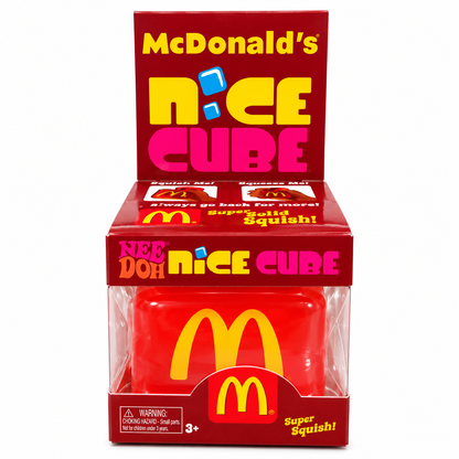 McDonald’s NeeDoh Nice Cube Super Solid Squishy Toy – Soft Squeeze Sensory Fidget Cube, Stress Relief & Satisfying Squish Toy with Iconic Golden Arches Design for Kids & Adults, Ages 3+