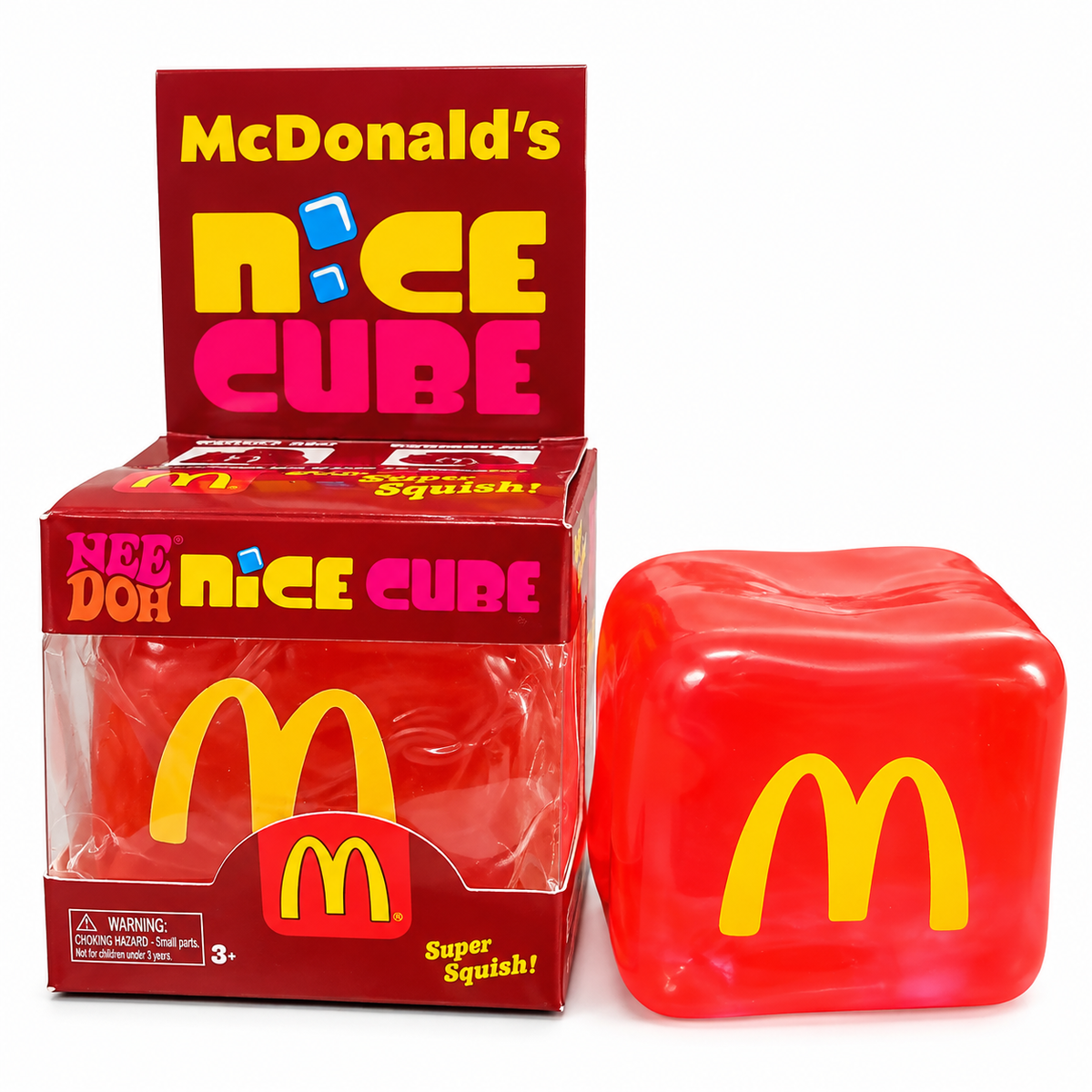 McDonald’s NeeDoh Nice Cube Super Solid Squishy Toy – Soft Squeeze Sensory Fidget Cube, Stress Relief & Satisfying Squish Toy with Iconic Golden Arches Design for Kids & Adults, Ages 3+