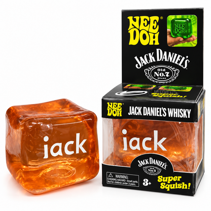 NeeDoh x Jack Daniel’s Old No. 7 Whisky Super Solid Squishy Toy – Soft Squeeze Sensory Fidget Cube, Stress Relief & Satisfying Squish Collectible for Kids & Adults, Ages 3+