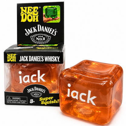 NeeDoh x Jack Daniel’s Old No. 7 Whisky Super Solid Squishy Toy – Soft Squeeze Sensory Fidget Cube, Stress Relief & Satisfying Squish Collectible for Kids & Adults, Ages 3+