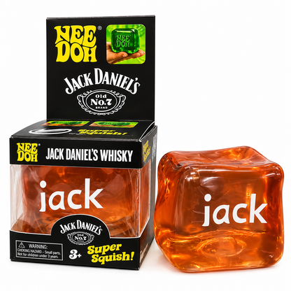 NeeDoh x Jack Daniel’s Old No. 7 Whisky Super Solid Squishy Toy – Soft Squeeze Sensory Fidget Cube, Stress Relief & Satisfying Squish Collectible for Kids & Adults, Ages 3+