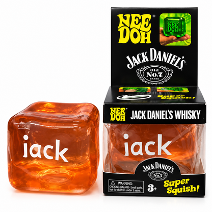 NeeDoh x Jack Daniel’s Old No. 7 Whisky Super Solid Squishy Toy – Soft Squeeze Sensory Fidget Cube, Stress Relief & Satisfying Squish Collectible for Kids & Adults, Ages 3+