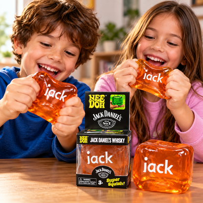 NeeDoh x Jack Daniel’s Old No. 7 Whisky Super Solid Squishy Toy – Soft Squeeze Sensory Fidget Cube, Stress Relief & Satisfying Squish Collectible for Kids & Adults, Ages 3+