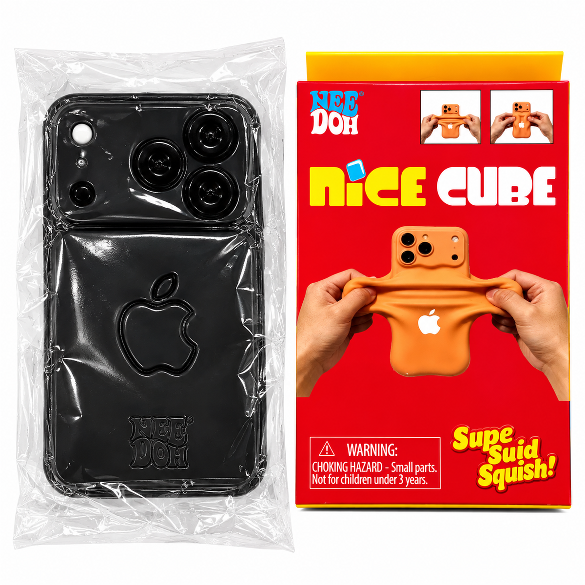 NeeDoh Nice Cube iPhone Style Super Squishy Sensory Fidget Toy – Soft Stretchy Squeeze Stress Relief Phone Toy for Kids, Assorted Colour, Random 1 Pc, Ages 3+