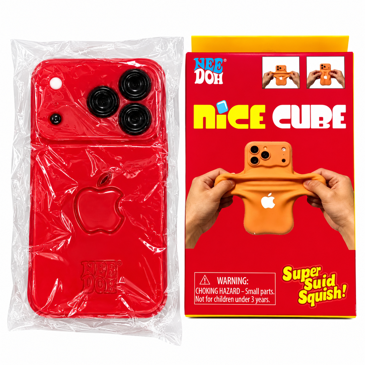 NeeDoh Nice Cube iPhone Style Super Squishy Sensory Fidget Toy – Soft Stretchy Squeeze Stress Relief Phone Toy for Kids, Assorted Colour, Random 1 Pc, Ages 3+