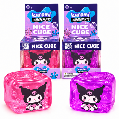 NeeDoh Kuromi SquarePants Nice Cube Squishy Toy | Super Soft Sensory Stress Ball & Squeeze Fidget Toy for Kids & Adults | Assorted Colours, Random 1 Piece