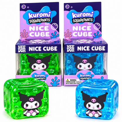 NeeDoh Kuromi SquarePants Nice Cube Squishy Toy | Super Soft Sensory Stress Ball & Squeeze Fidget Toy for Kids & Adults | Assorted Colours, Random 1 Piece