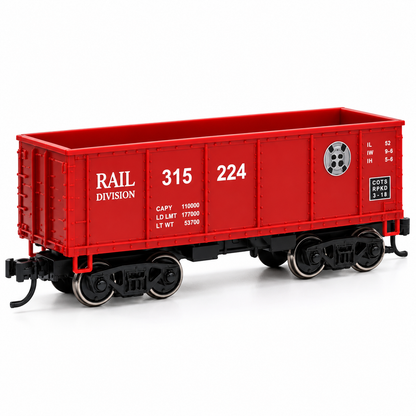 HANFIY 66100 HO Scale 1:87 Electric Railway Train Set with Steam Locomotive, 2 Freight Cars, Metal Track & Controller | 96 cm Track | 14+