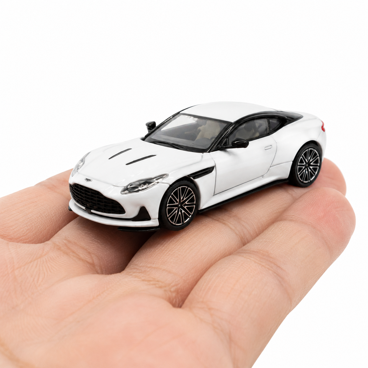 ATS Models 1:64 Aston Martin DB12 Pearl White Die-Cast Model Car | Official Licensed Luxury Sports Car Replica | Premium Detailed Collectible Miniature Vehicle for Car Enthusiasts & Collectors