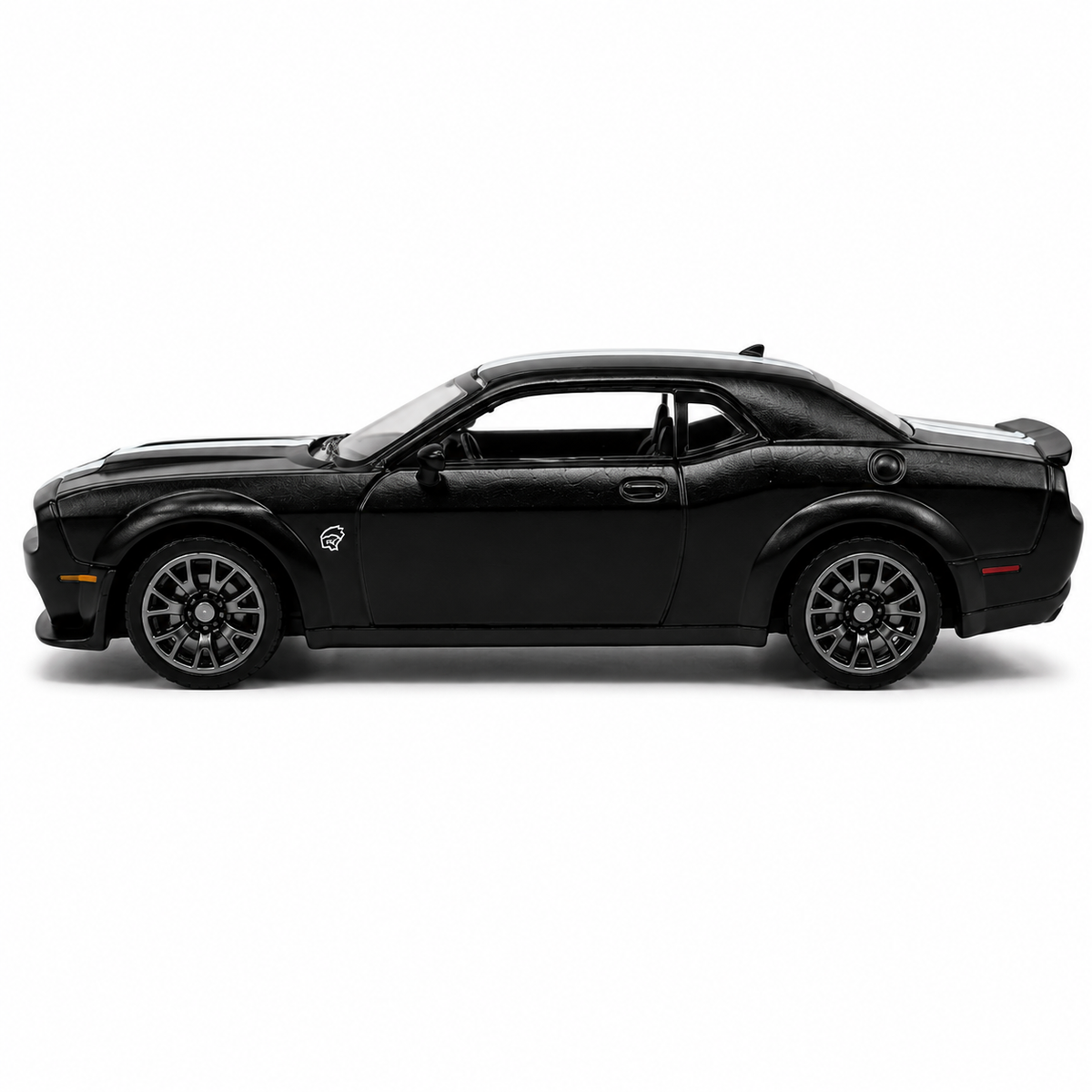CCA 1:64 2022 Dodge Challenger SRT Jailbreak S21-01 Die-Cast Model Car | Black Muscle Car with White Racing Stripes | Premium Detailed Collectible Miniature Vehicle for Car Enthusiasts & Collectors