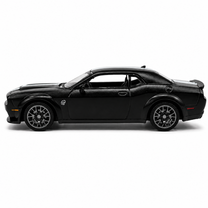 CCA 1:64 2022 Dodge Challenger SRT Jailbreak S21-01 Die-Cast Model Car | Black Muscle Car with White Racing Stripes | Premium Detailed Collectible Miniature Vehicle for Car Enthusiasts & Collectors