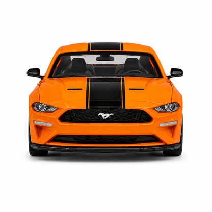 CCA 1:64 Ford Mustang GT S06-03 Orange Die-Cast Model Car | Premium American Muscle Sports Car Miniature Replica with Black Racing Stripes & Detailed Interior | Collectible Scale Car for Mustang Fans & Collectors