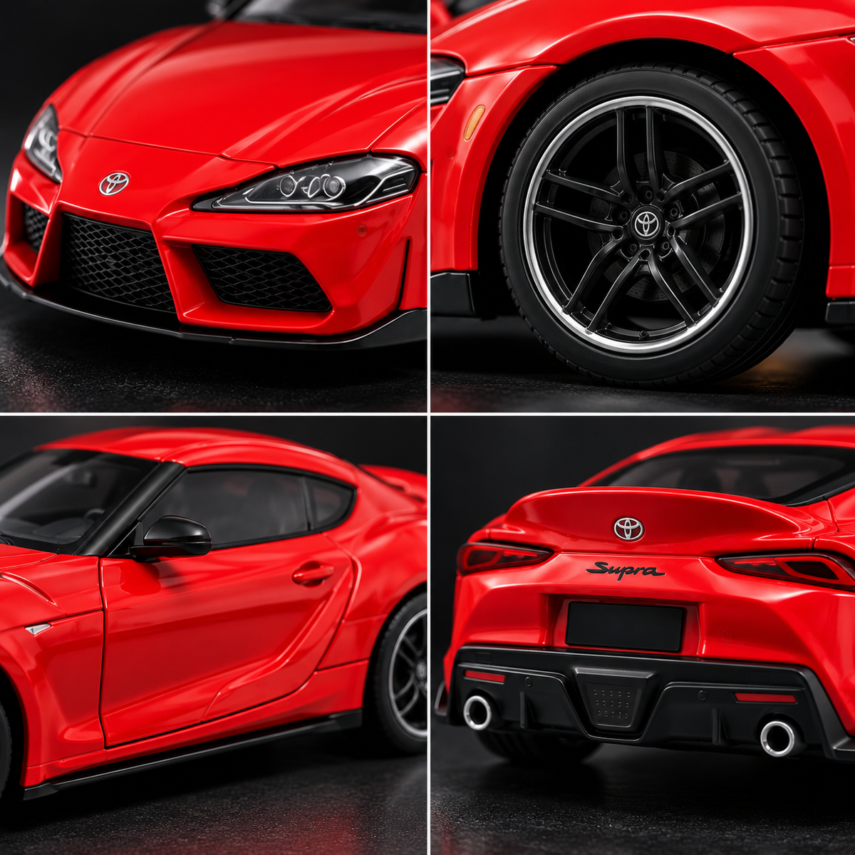 CCA 1:58 Toyota GR Supra S14-02 Die-Cast Model Car | Red Sports Car with Detailed Interior, Realistic Body & Alloy-Style Wheels | Premium Collectible Miniature for Toyota & Die-Cast Car Collectors