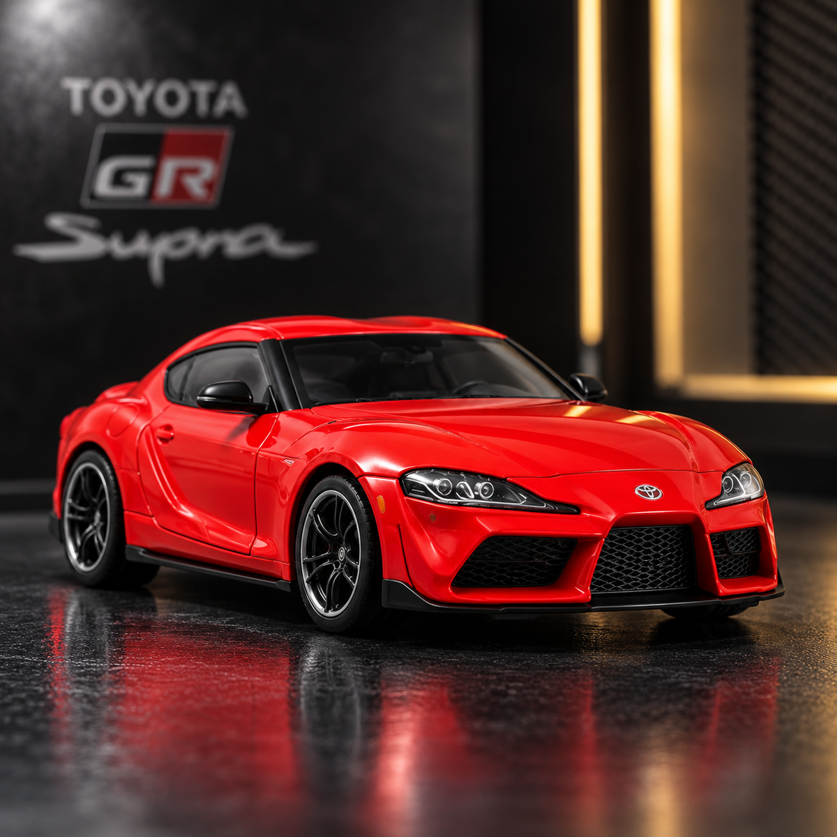 CCA 1:58 Toyota GR Supra S14-02 Die-Cast Model Car | Red Sports Car with Detailed Interior, Realistic Body & Alloy-Style Wheels | Premium Collectible Miniature for Toyota & Die-Cast Car Collectors
