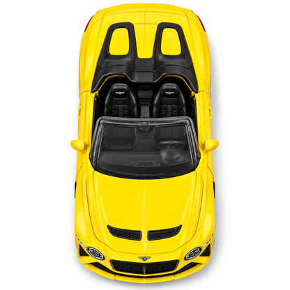 CCA 1:64 Bentley Bacalar S27-02 Die-Cast Model Car | Yellow Luxury Convertible with Detailed Interior, Realistic Body & Alloy-Style Wheels | Premium Collectible Miniature Car for Bentley & Die-Cast Collectors