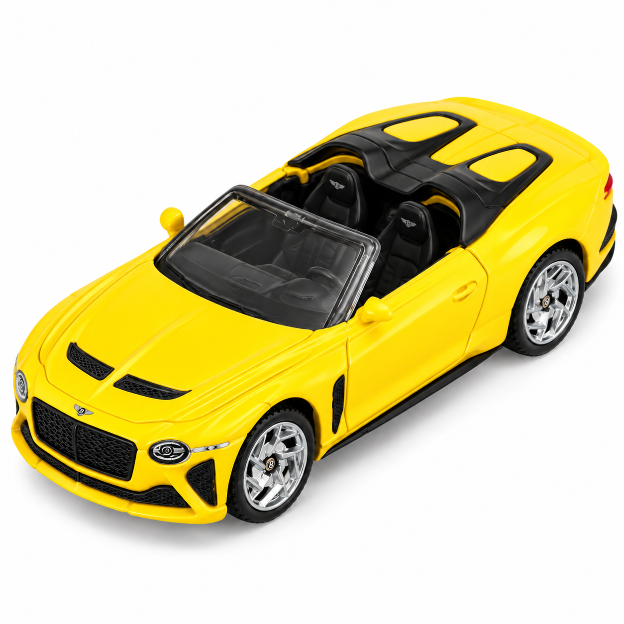 CCA 1:64 Bentley Bacalar S27-02 Die-Cast Model Car | Yellow Luxury Convertible with Detailed Interior, Realistic Body & Alloy-Style Wheels | Premium Collectible Miniature Car for Bentley & Die-Cast Collectors