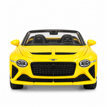 CCA 1:64 Bentley Bacalar S27-02 Die-Cast Model Car | Yellow Luxury Convertible with Detailed Interior, Realistic Body & Alloy-Style Wheels | Premium Collectible Miniature Car for Bentley & Die-Cast Collectors