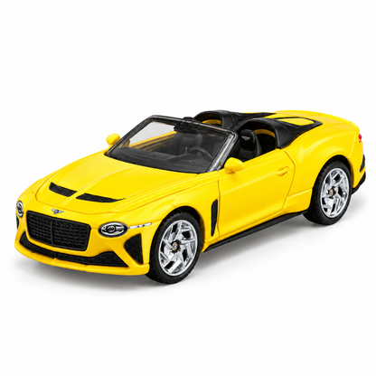 CCA 1:64 Bentley Bacalar S27-02 Die-Cast Model Car | Yellow Luxury Convertible with Detailed Interior, Realistic Body & Alloy-Style Wheels | Premium Collectible Miniature Car for Bentley & Die-Cast Collectors
