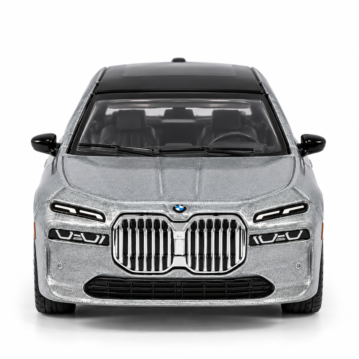 CCA BMW i7 L02-01 1:72 Scale Die-Cast Collectible | Metallic Silver Luxury EV Sedan with Black Roof, Detailed Cabin, Multi-Spoke Wheels & Alloy Chassis | Premium Miniature BMW Display Car