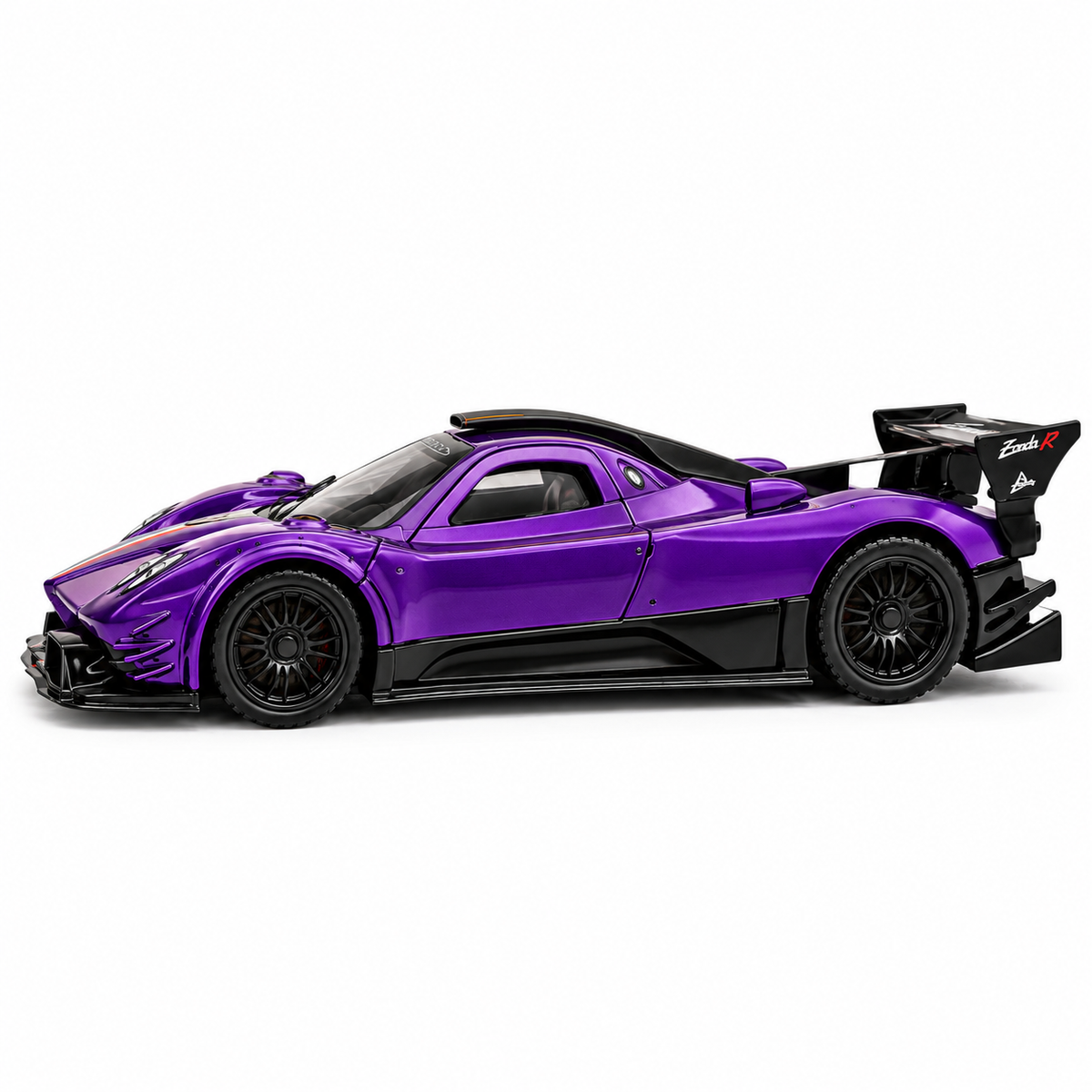 CCA Pagani Zonda Revolucion 1:64 Scale Die-Cast Model Car S12-01 | Premium Purple Pagani Racing Supercar Miniature with Rear Wing, Detailed Interior & Realistic Wheels