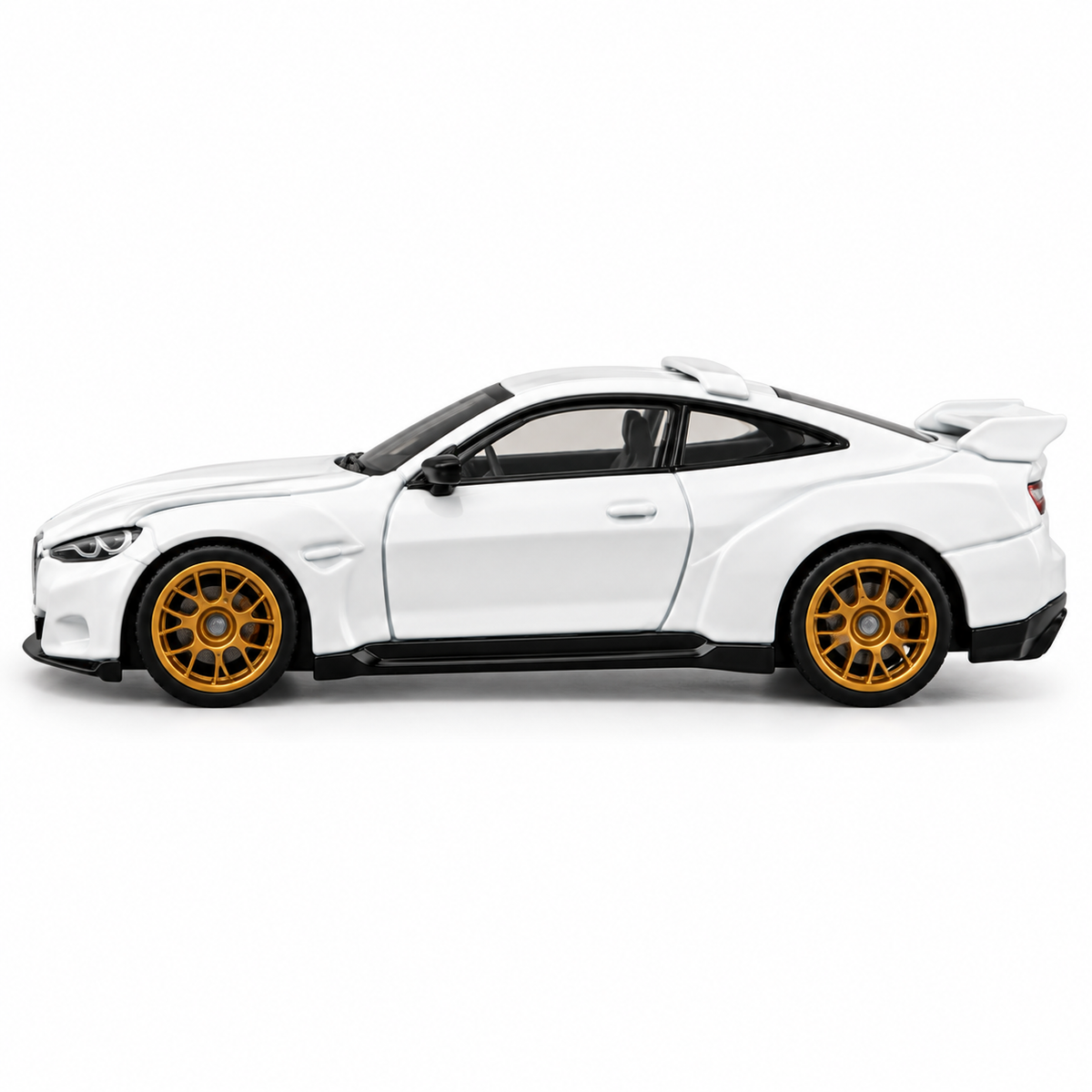 CCA BMW 3.0 CSL 1:64 Scale Die-Cast Model Car S15-01 | Premium White BMW Sports Car Miniature with Gold Wheels, Rear Spoiler & Detailed Interior