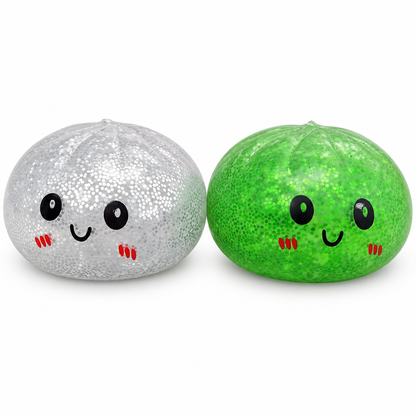Rainbow Mystery Glitter Squishy Bun Random 1 Pc – Soft Squeeze Dumpling Fidget Toy with Sparkling Glitter Finish for Kids, Stress Relief & Return Gifts
