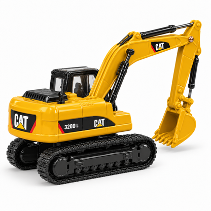 CAT Diecast Masters Real Replicas 84663CS 320D L Hydraulic Excavator 1:87 Scale Die-Cast Construction Vehicle Model for Collectors, HO Layouts, Dioramas, Display & Gifting – Yellow, Ages 8+