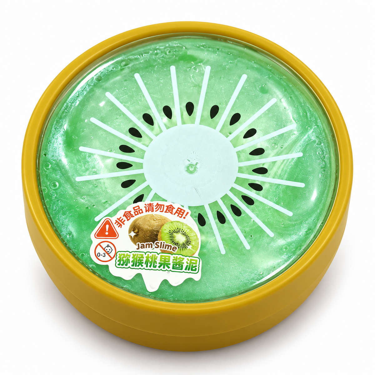 Kiwi Fruit Jam Slime in Kiwi-Shaped Container – Green Sensory Play Slime, 1 Piece