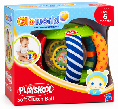 Playskool Gloworld Soft Clutch Ball Infant Rattle Toy | Multi-Textured Sensory Development Activity Toy for Babies (6+ Months)