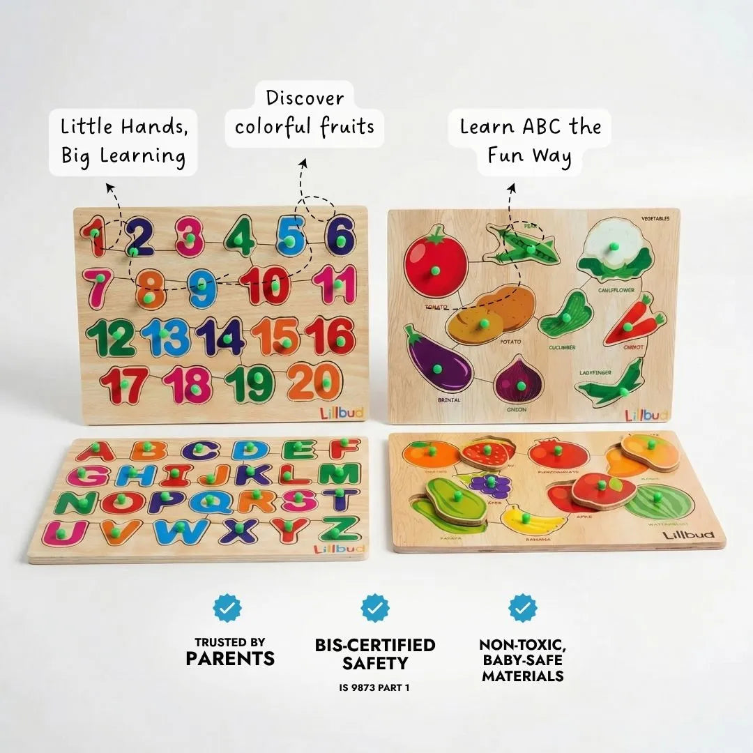 LiLLBUD Wooden Puzzle Combo Set of 4