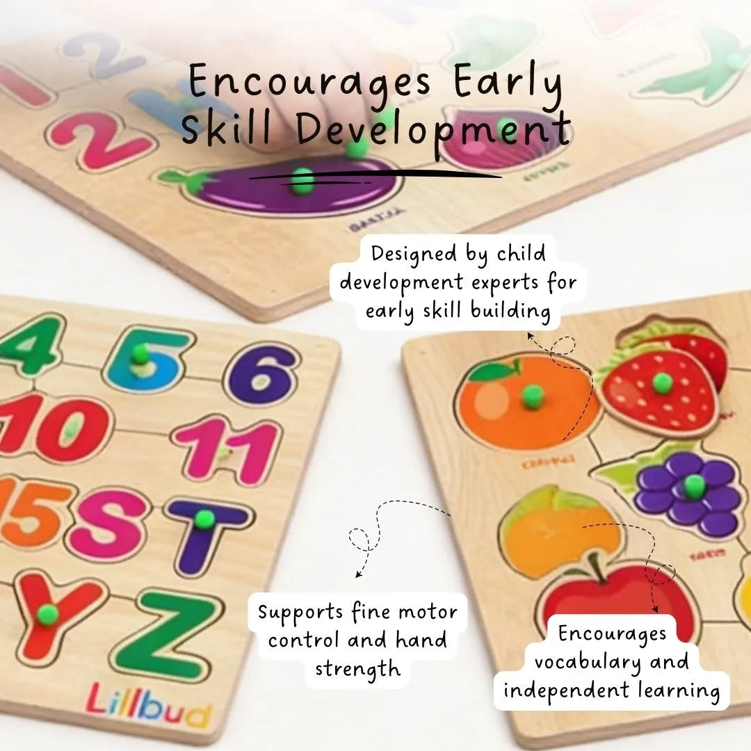 LiLLBUD Wooden Puzzle Combo Set of 4
