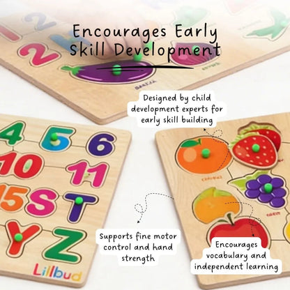 LiLLBUD Wooden Puzzle Combo Set of 4