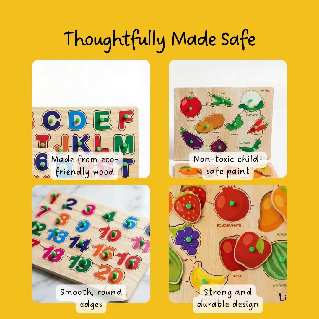 LiLLBUD Wooden Puzzle Combo Set of 4