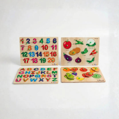 LiLLBUD Wooden Puzzle Combo Set of 4