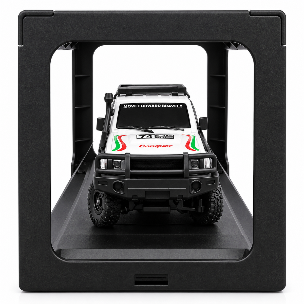 HB Toys 1:43 Scale Racing Rally RC Climb 4WD Off-Road SUV | 2.4GHz Remote Control Rock Crawler Car, Ready to Run (RTR), App Control, White