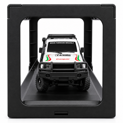 HB Toys 1:43 Scale Racing Rally RC Climb 4WD Off-Road SUV | 2.4GHz Remote Control Rock Crawler Car, Ready to Run (RTR), App Control, White