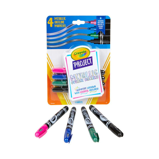 Crayola Project Metallic Outline Markers, 4 Count