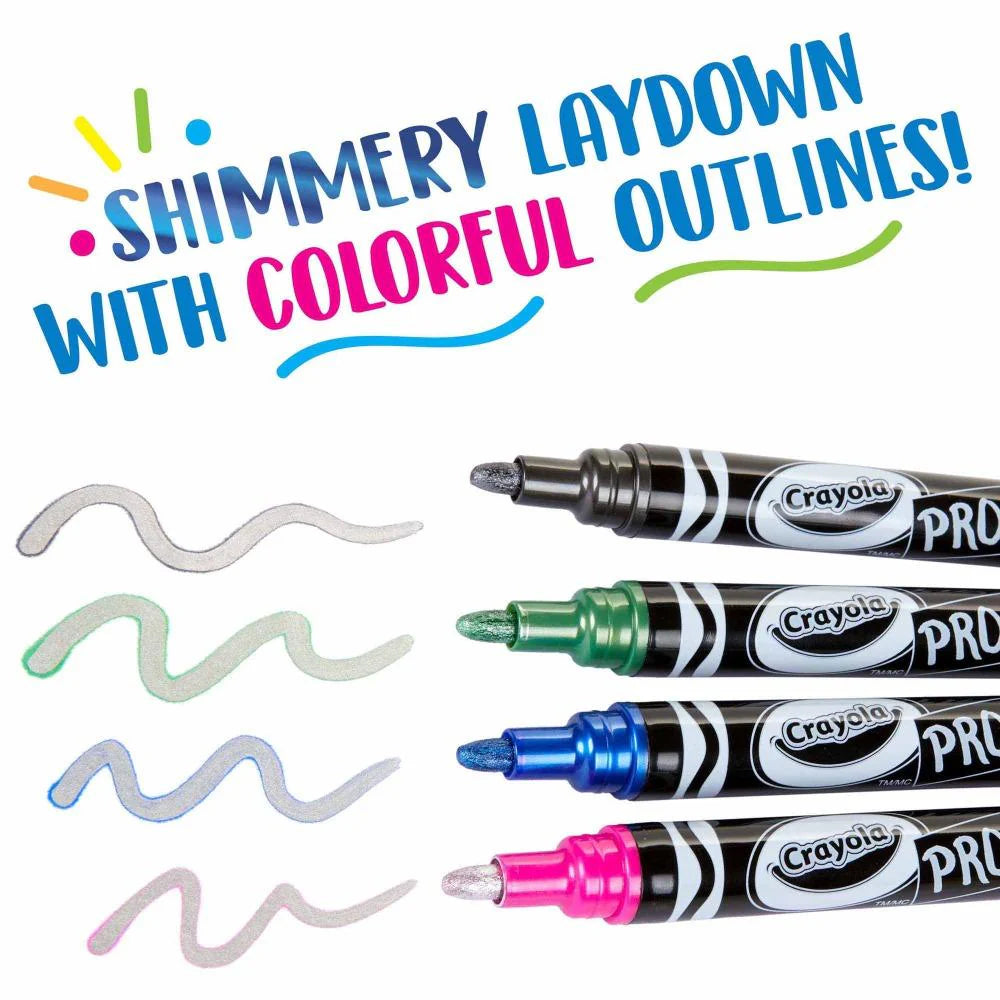 Crayola Project Metallic Outline Markers, 4 Count