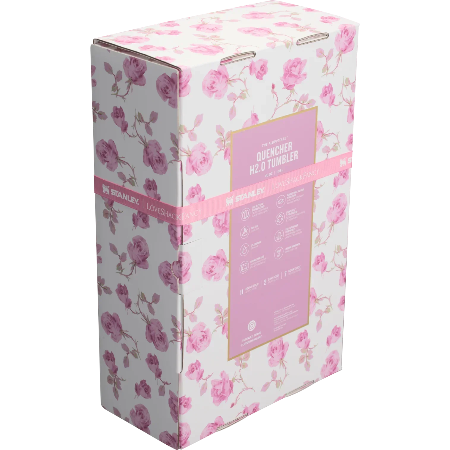 STANLEY LoveShack Fancy Quencher H2.0 FlowState Stainless Steel Vacuum Insulated Tumbler with Lid and Straw for Water, Iced Tea or Coffee (Heather, 40 oz) - Jaiman Toys