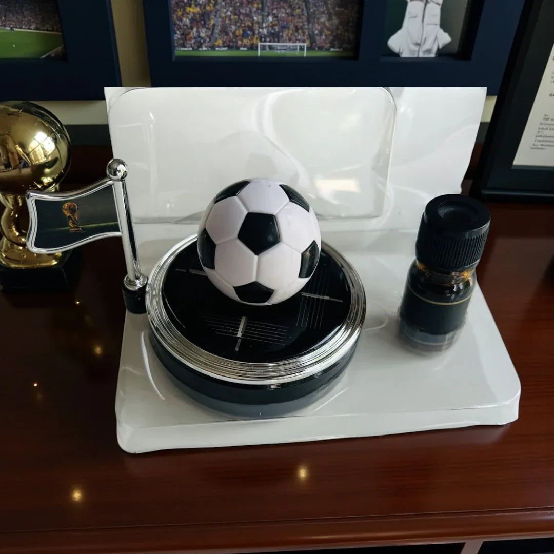 Solar Car Air Freshener – Football Design Fragrance Diffuser & Air Purifier for Car Dashboard and Home (Black)