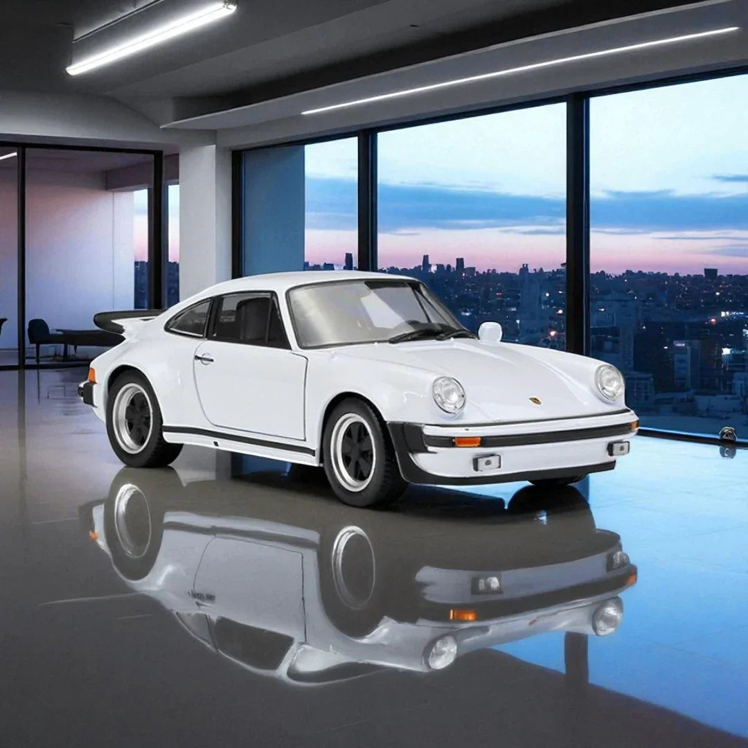 Welly 1:24 PORSCHE 911 TURBO DIECAST CAR MODEL -WHITE WITH OPENABLE DOOR (24043) - Jaiman Toys