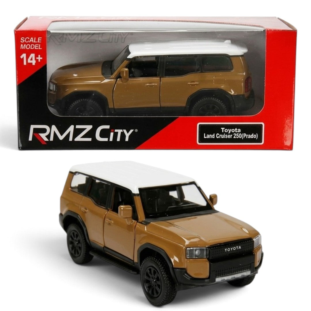 RMZ City Toyota Land Cruiser 250 Prado 1:32 Scale Die-Cast Model SUV –  Collectible Off-Road Car with 2 Colour Variants, Opening Doors, Pull-Back Action