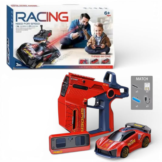 3-in-1 Racing RC Car with Controller Gun | 2.4GHz Remote Control Car with Lights & Music for Kids 6+
